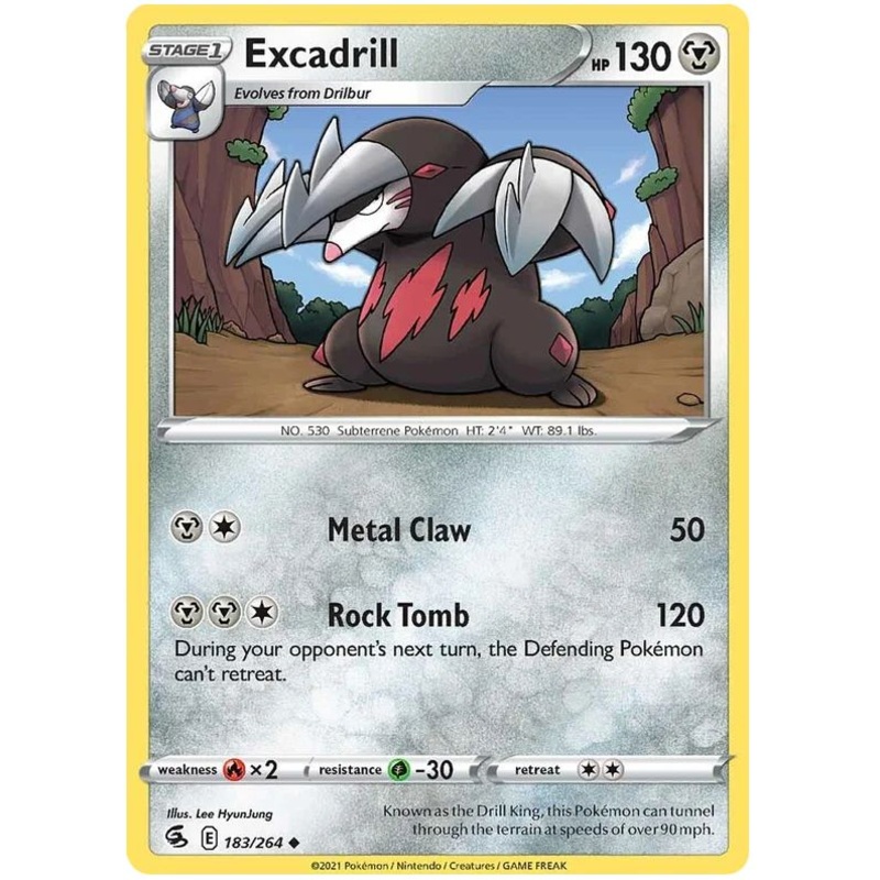 Excadrill 183/264 Uncommon Reverse Holo Pokemon Card (SWSH Fusion Strike)