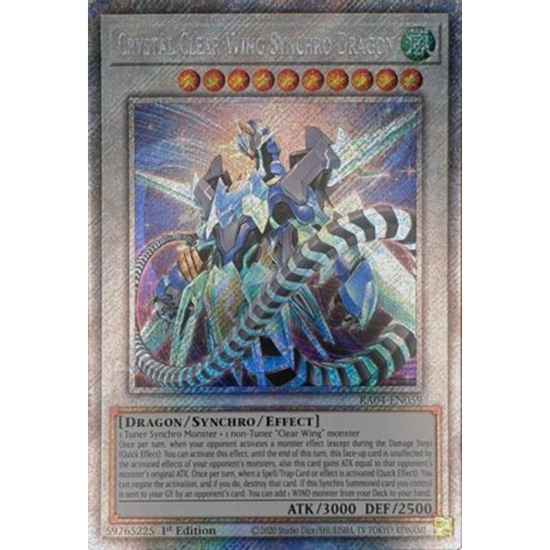 Crystal Clear Wing Synchro Dragon (Platinum Secret Rare) [RA04-EN059] – Quarter Century Stampede 1st Edition – Platinum Secret Rare