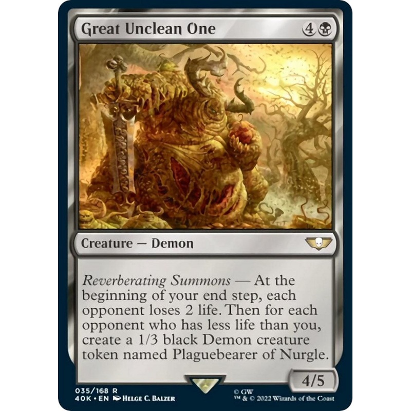 Great Unclean One [40K – 35] Lightly Played English Normal