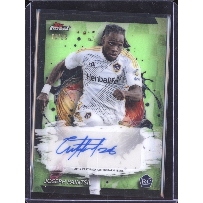 Joseph Paintsil 2024 Topps Finest MLS BA-JP Base Auto Neon Green 10/99