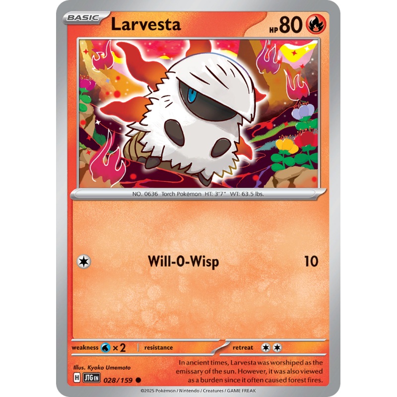 Larvesta – 028/159 – Reverse Holofoil Near Mint Reverse Holofoil