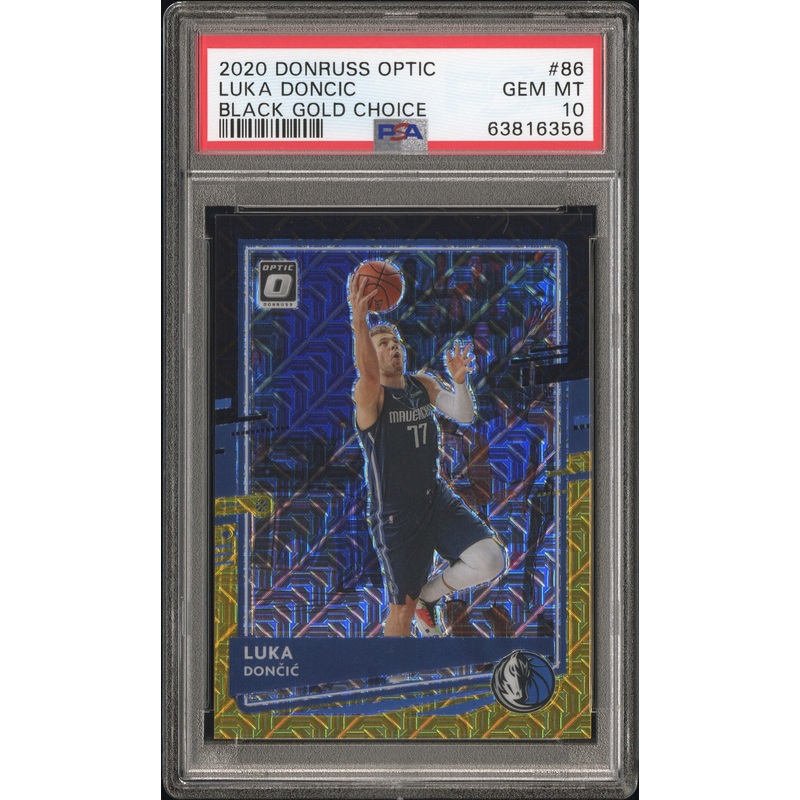 LUKA DONCIC | 2020 PANINI DONRUSS OPTIC 86 | BLACK GOLD CHOICE | PSA GEM MT 10
