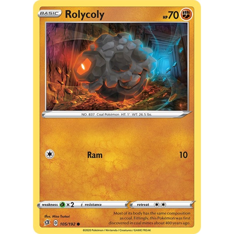 Rolycoly [105/192] [Rebel Clash] Reverse Holofoil Near Mint