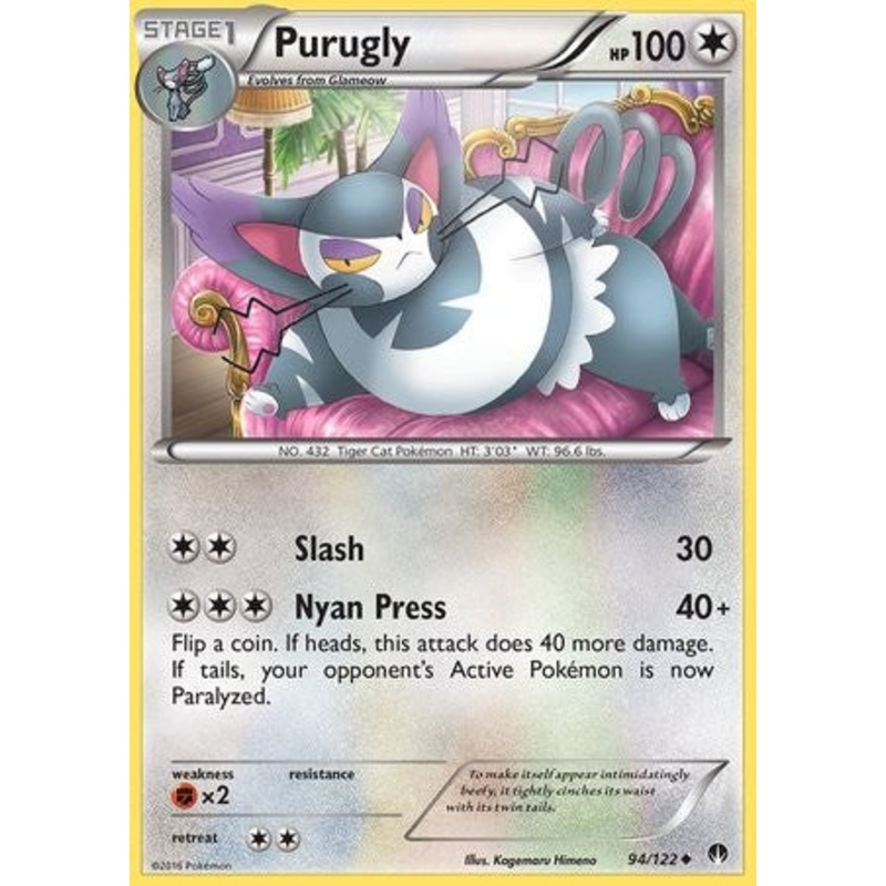 Purugly 94/122 Uncommon Pokemon Card (XY BREAKpoint)