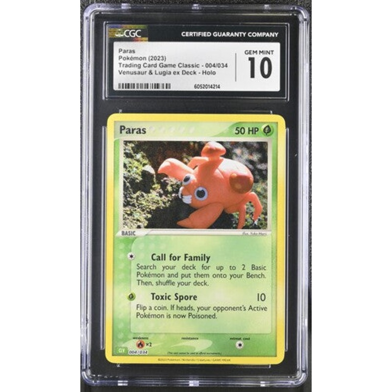PARAS TRADING CARD GAME CLASSIC #004/034 VENUSAUR & LUGIA EX DECK HOLO 2023 ENGLISH CGC GEM MINT 10