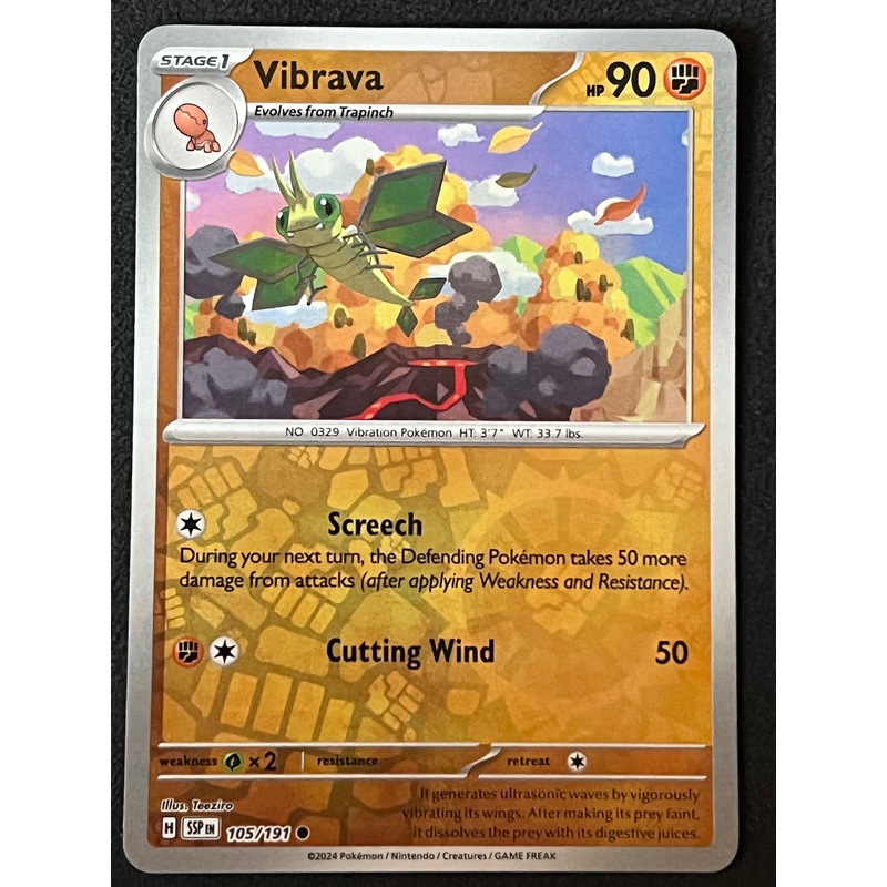 105/191 Vibrava – Pokmon Surging Sparks Common Reverse
