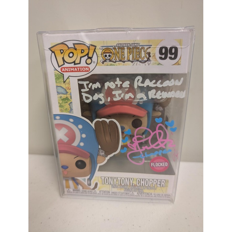 (SIGNED by Lisa Ortiz MAS Cert# WIT207212) Funko POP! Animation: One Piece – Tony Tony Chopper (Flocked) #99