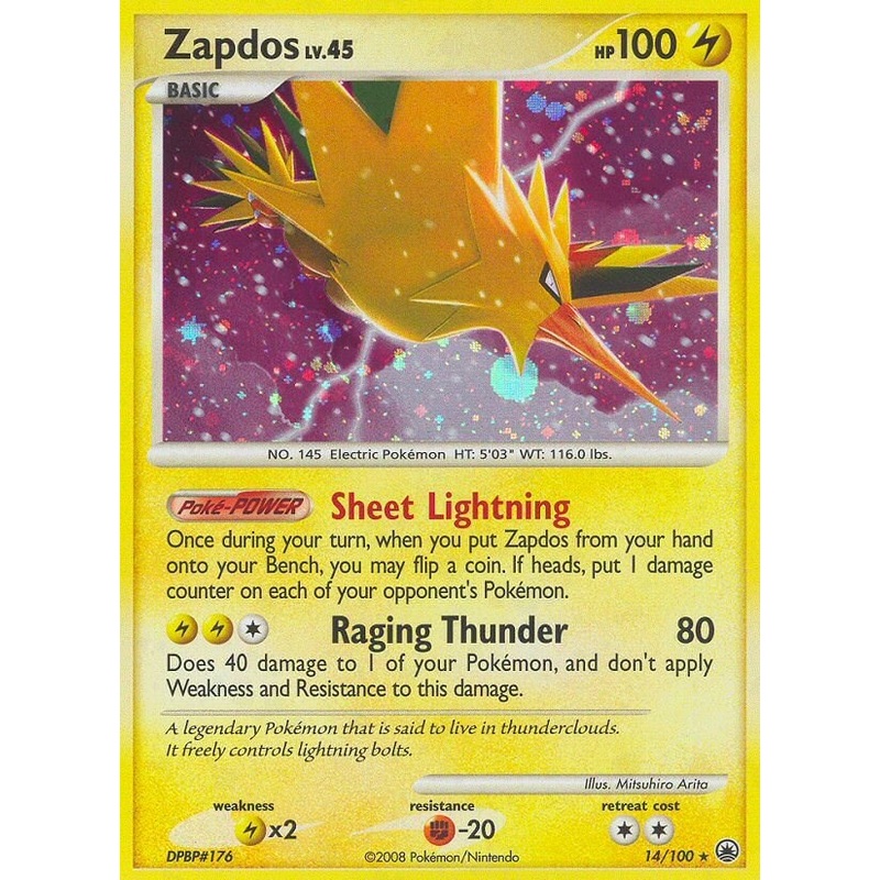 Zapdos [MD – 014] Heavily Played English Reverse Holofoil