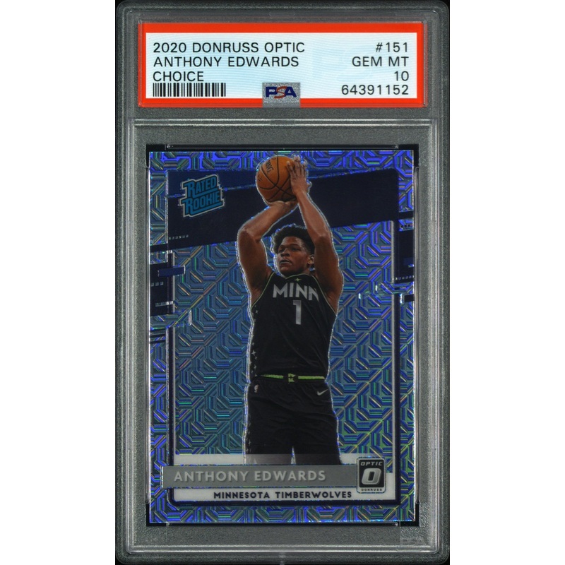 ANTHONY EDWARDS | 2020 PANINI DONRUSS OPTIC 151 | CHOICE | PSA GEM MT 10
