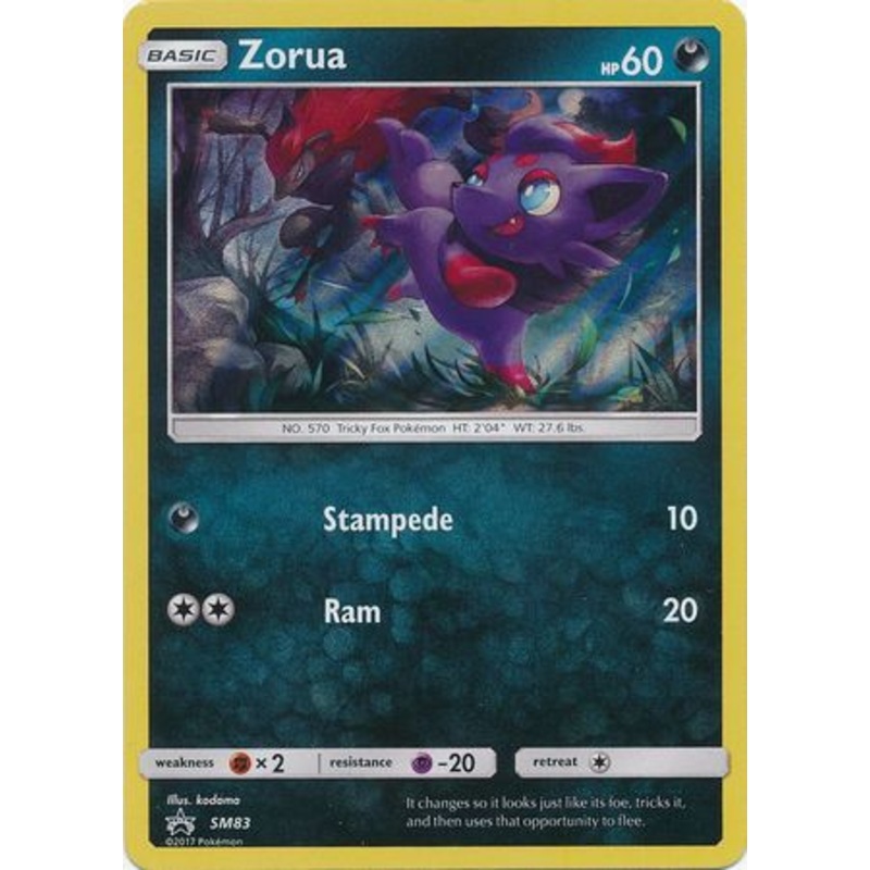 Zorua SM83 Holo Promo Card (Pokemon Sun & Moon)