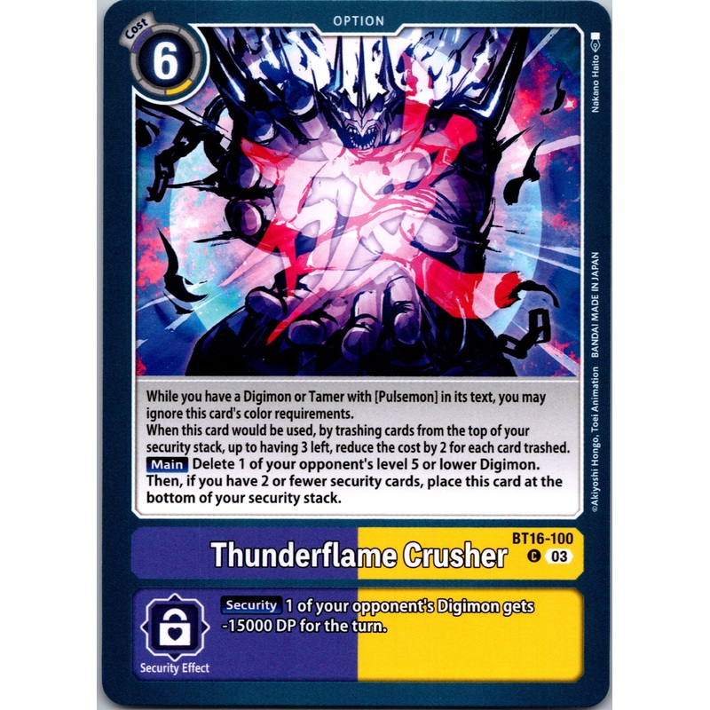 Thunderflame Crusher [BT16-100-C] [Beginning Observer] Normal
