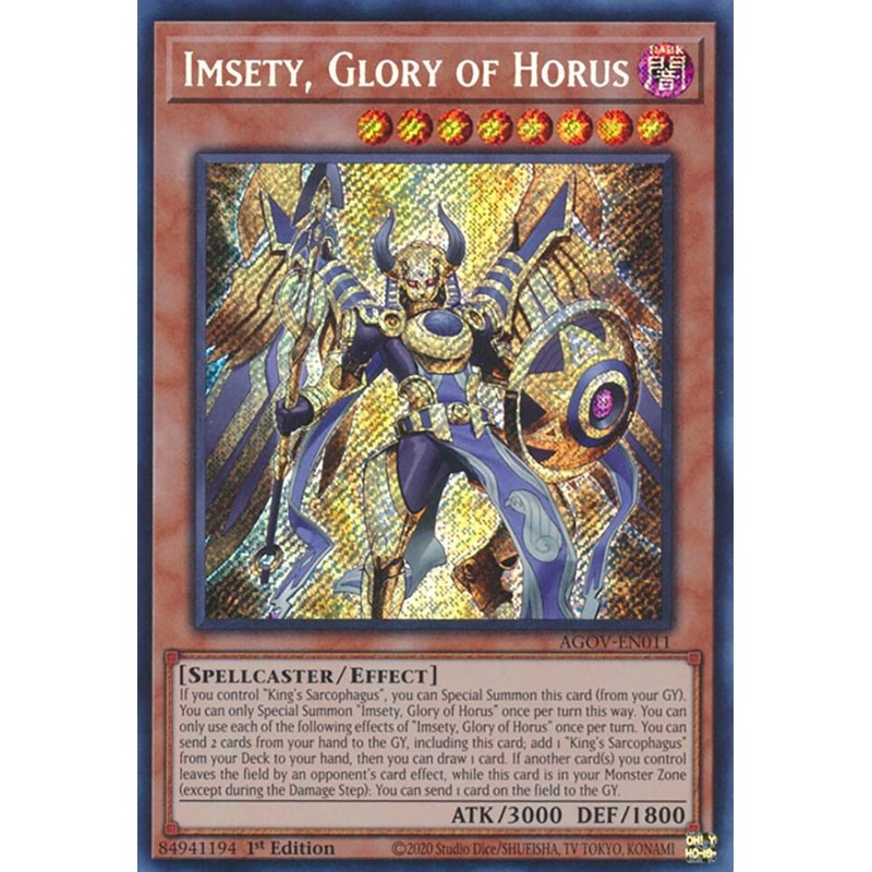 Imsety, Glory of Horus – (1st Edition) (Secret Rare) Age of Overlord – AGOV-EN011