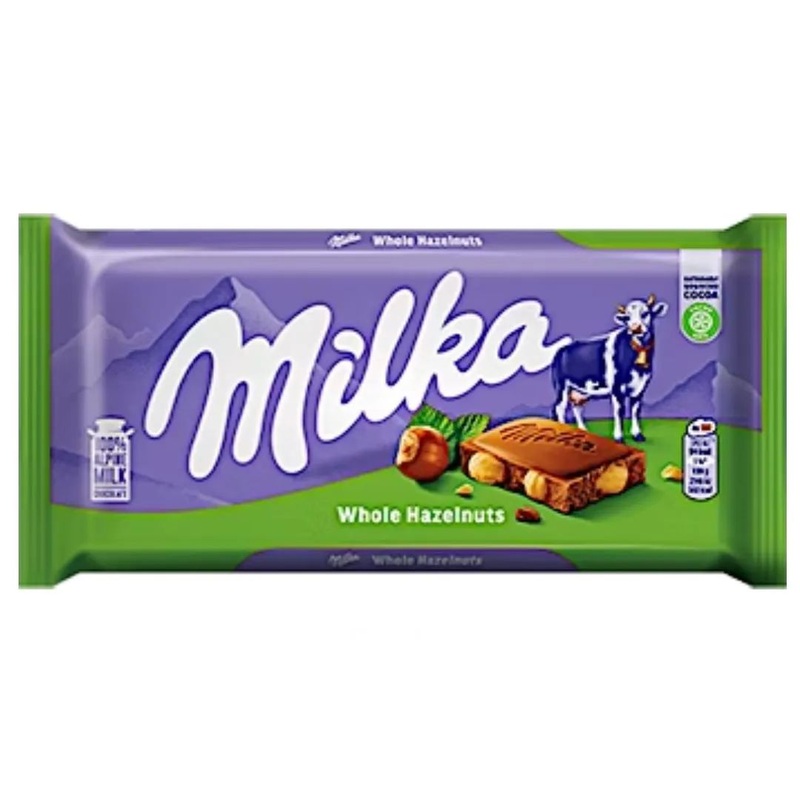 Milka Chocolate With Whole Hazelnuts Bar 100g Single