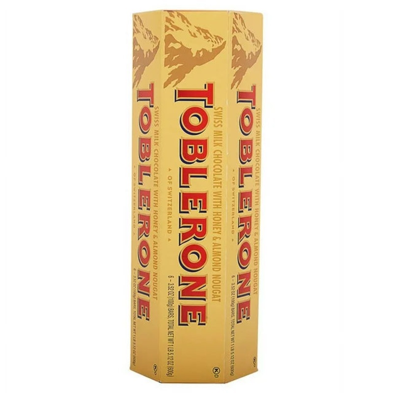 Toblerone Chocolate Bar Milk Chocolate X6-3.52oz Bars Single