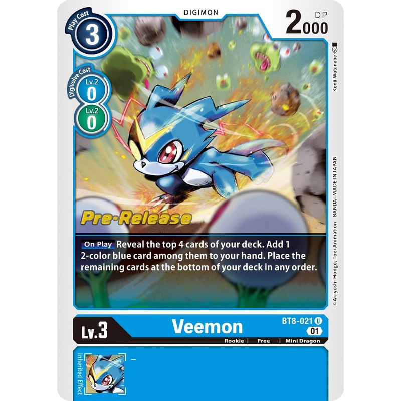 Veemon [BT8-021] [New Awakening Pre-Release Cards] Foil