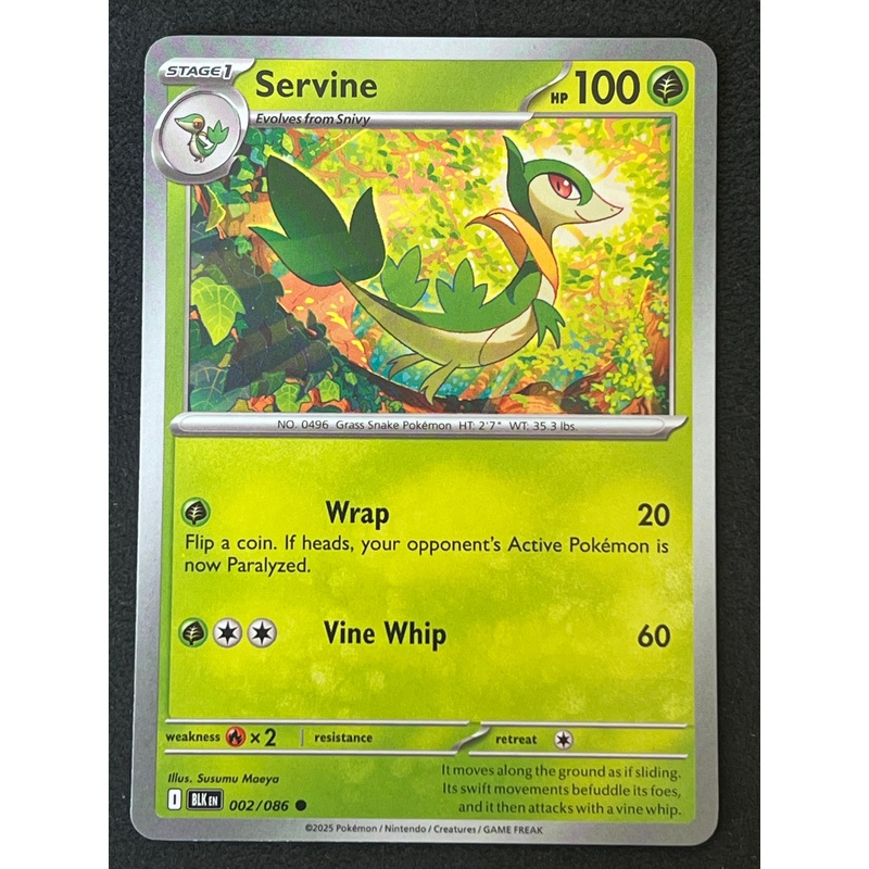 002/086 Servine – Pokmon Black Bolt Common