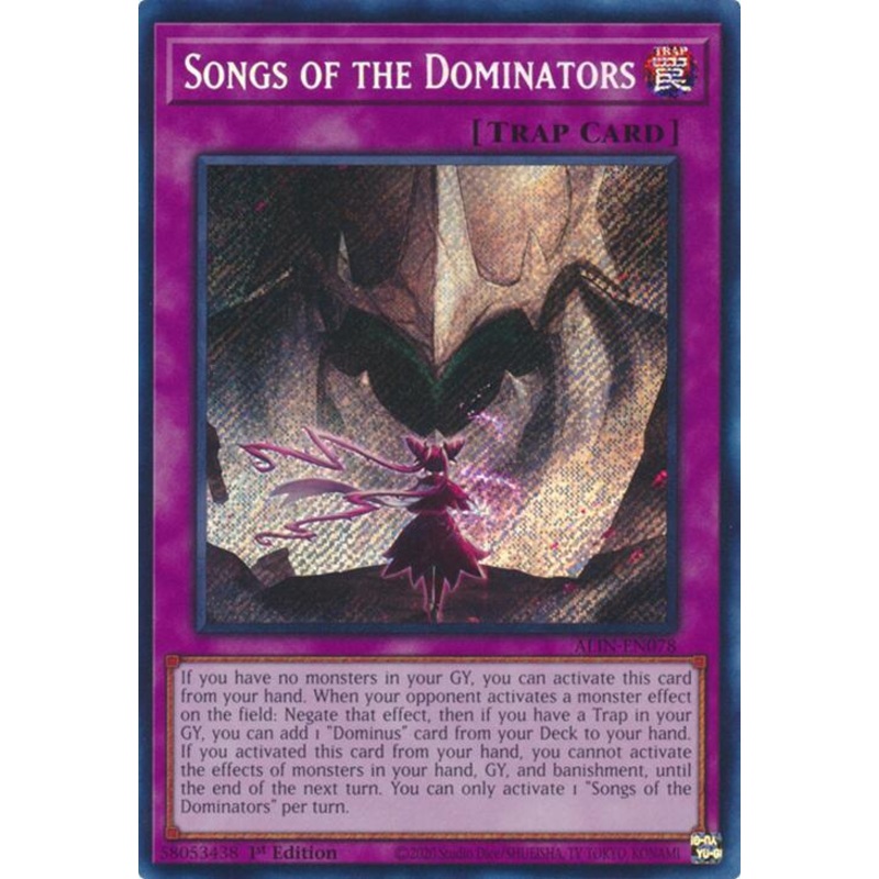 Songs of the Dominators – (1st Edition) (Secret Rare) Alliance Insight – ALIN-EN078