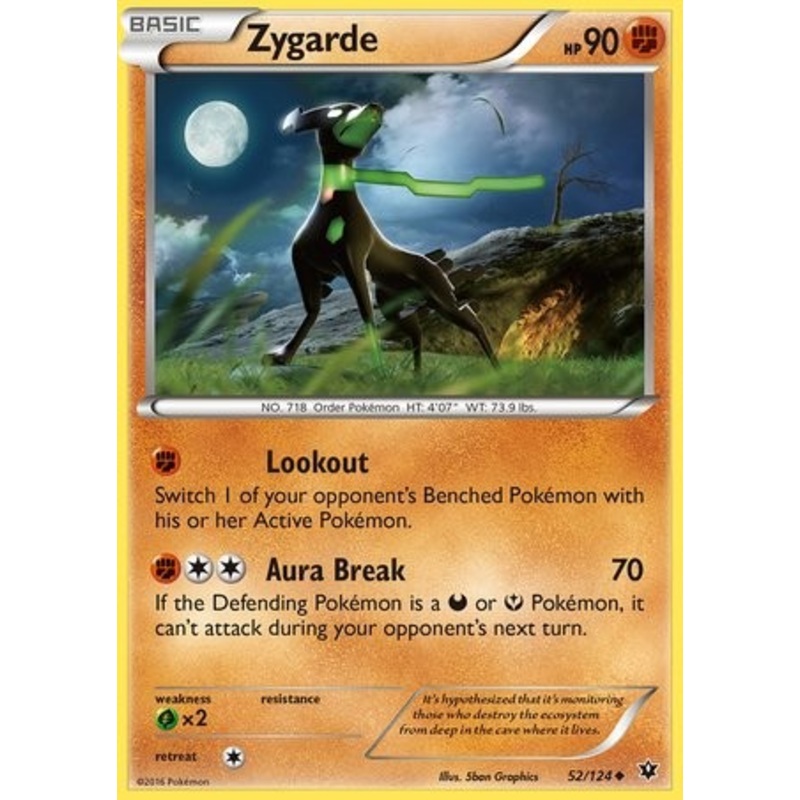 Zygarde 52/124 Uncommon Pokemon Card (XY Fates Collide)