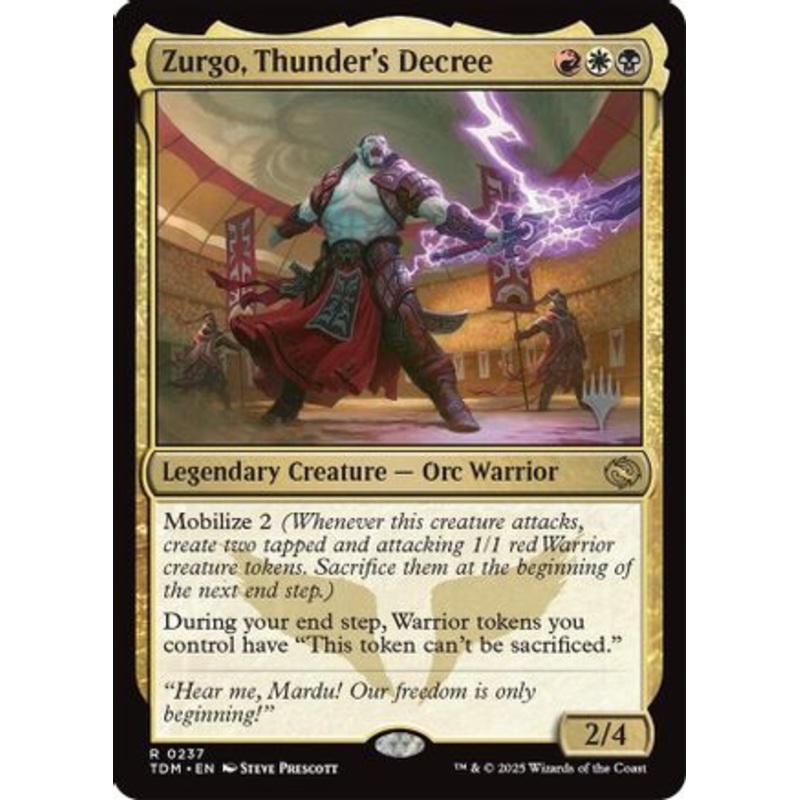 Zurgo, Thunder’s Decree (PPTDM-237) – [Promo Pack: Tarkir: Dragonstorm] Near Mint