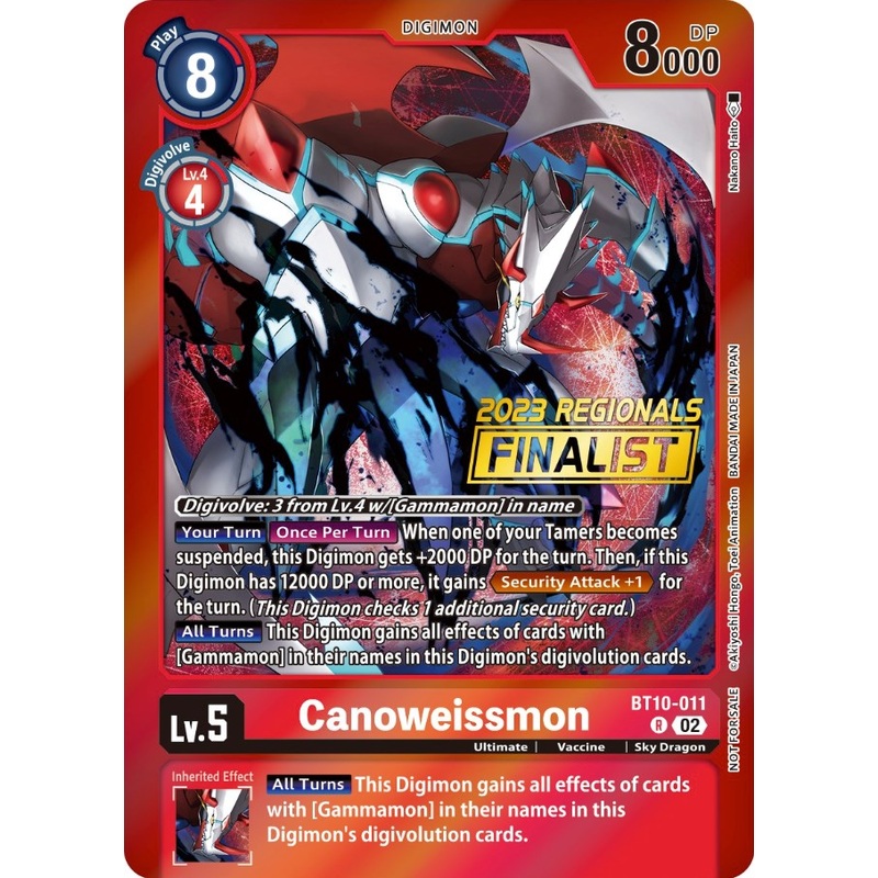 Canoweissmon (2023 Regionals Finalist) [BT10-011] [Xros Encounter] Foil