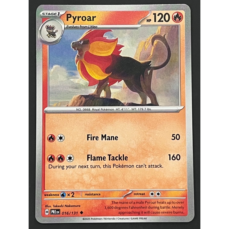 016/131 Pyroar – Pokmon Prismatic Evolutions Uncommon