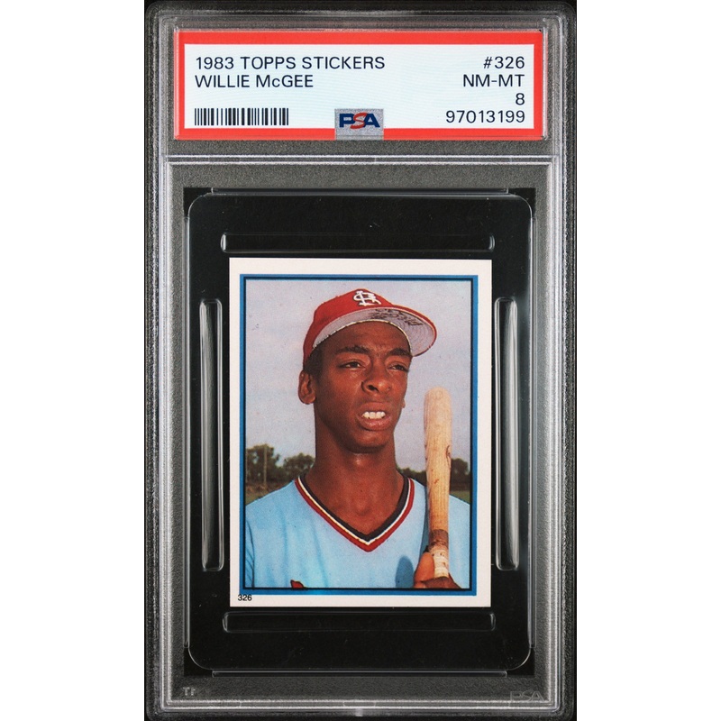 WILLIE McGEE | 1983 TOPPS STICKERS 326 | PSA NM-MT 8