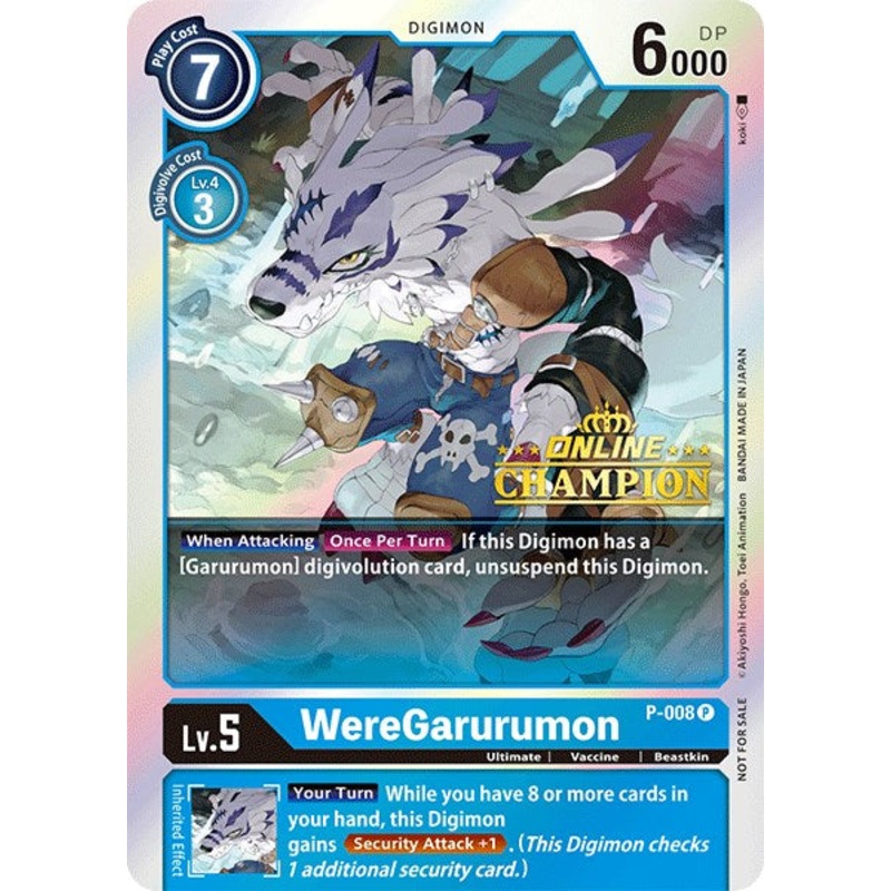 WereGarurumon – P-008 (2021 Championship Online Regional) [Online Champion] [P-008 P] [Digimon Promotion Cards] Foil Near Mint