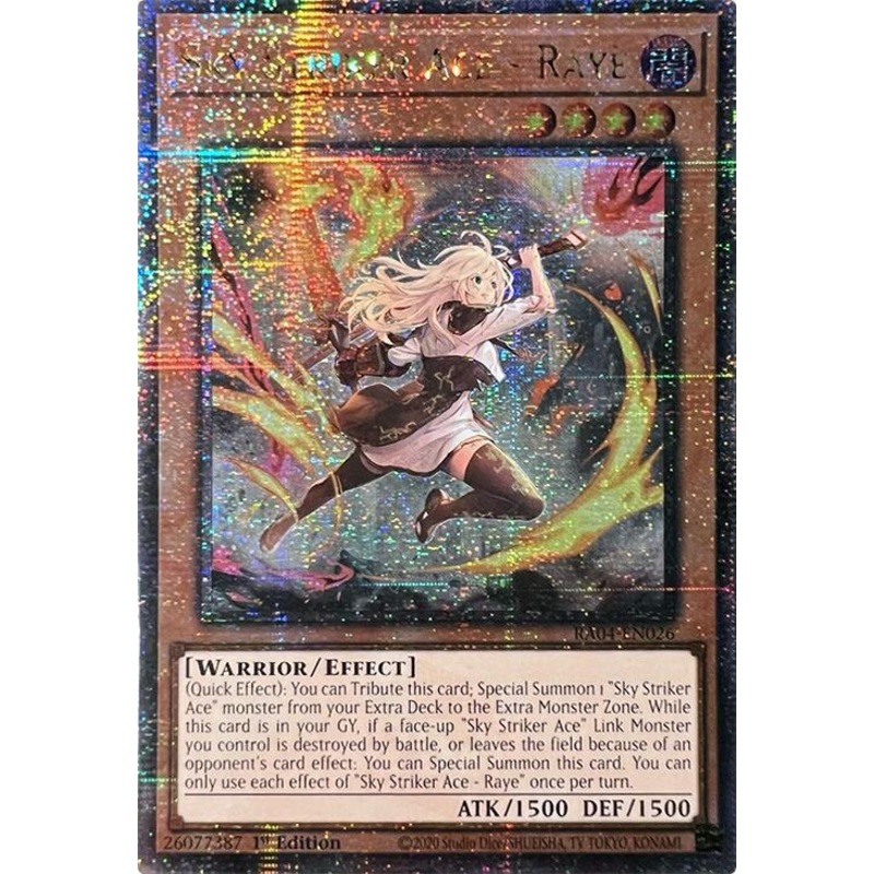 Sky Striker Ace – Raye (1st Edition) (New Art) (Quarter Century Secret Rare) – Quarter Century Stampede RA04-EN026