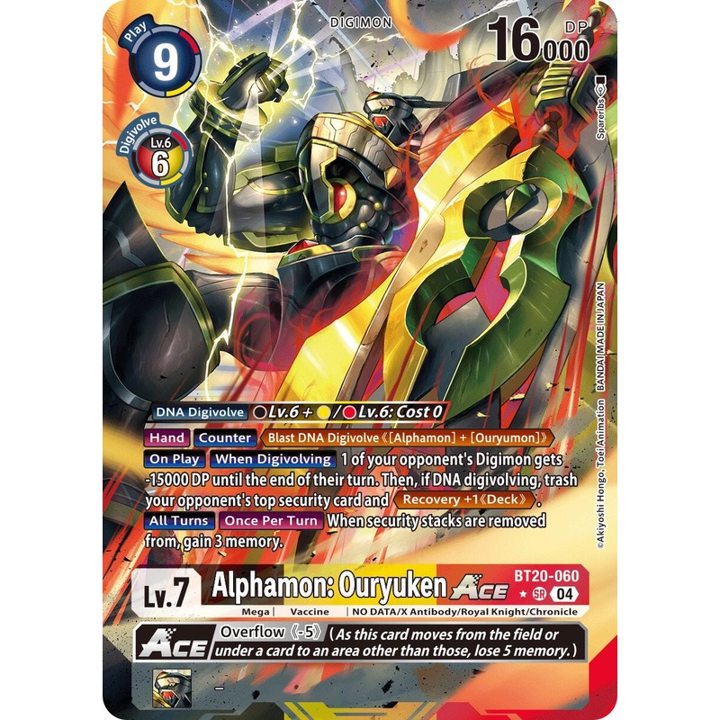 Alphamon: Ouryuken ACE (Alternate Art) [BT20-060 SR] [Release Special Booster 2.5] Foil Near Mint