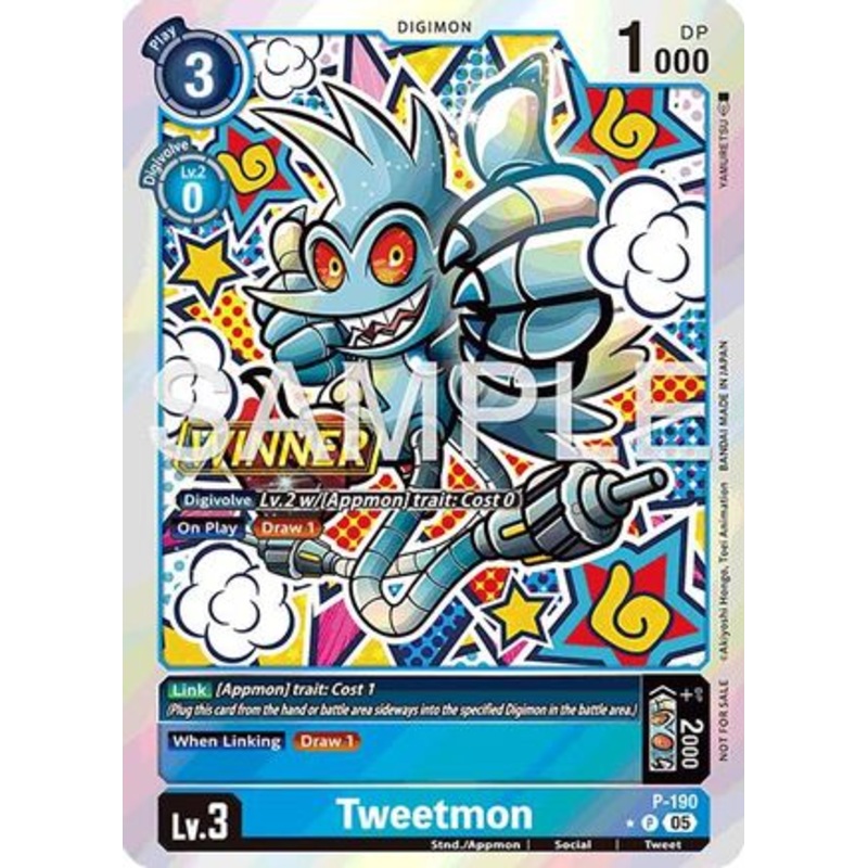 Tweetmon (Store Tournament 2025 Vol.3 Winner Pack) (P-190) – [Digimon Promotion Cards] Foil Near Mint