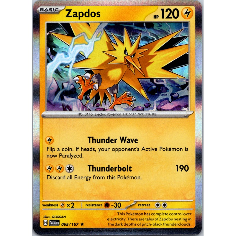 Zapdos [65/167] – (Twilight Masquerade) Holofoil
