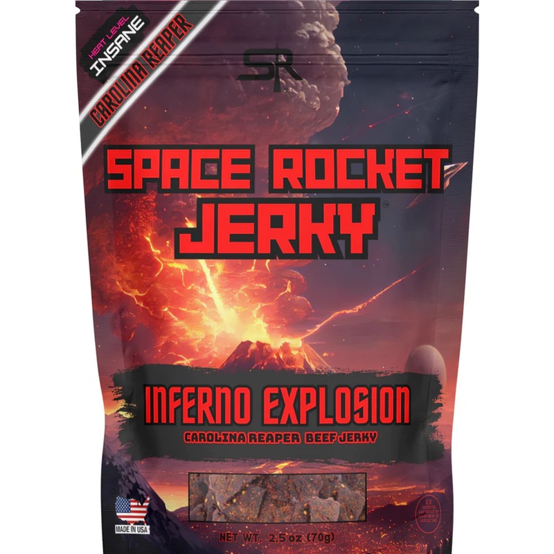 Space Rocket Jerky-Inferno Explosion- Carolina Reaper Beef Jerky (SNG10)