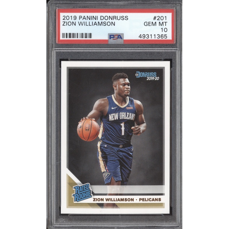 Zion Williamson 2019-20 Panini Donruss 201 RC PSA 10