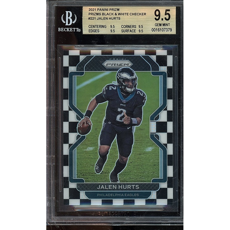 2021 Panini Prizm Prizms Black and White Checker Jalen Hurts BGS 9.5
