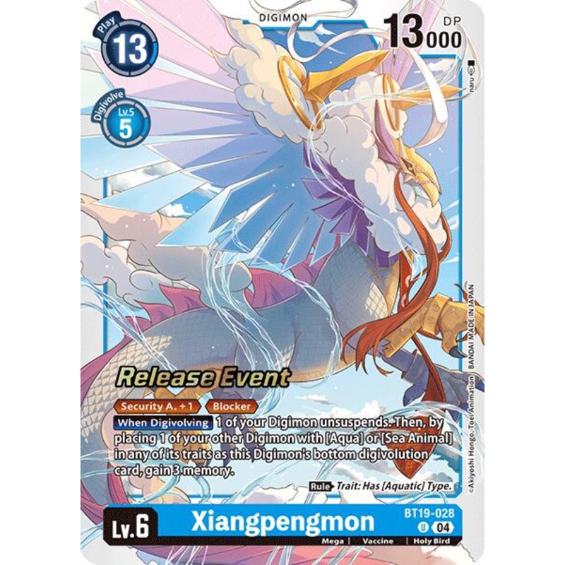 Xiangpengmon [BT19-028 U] [Release Special Booster 2.0 Celebration Event Cards] Foil Near Mint