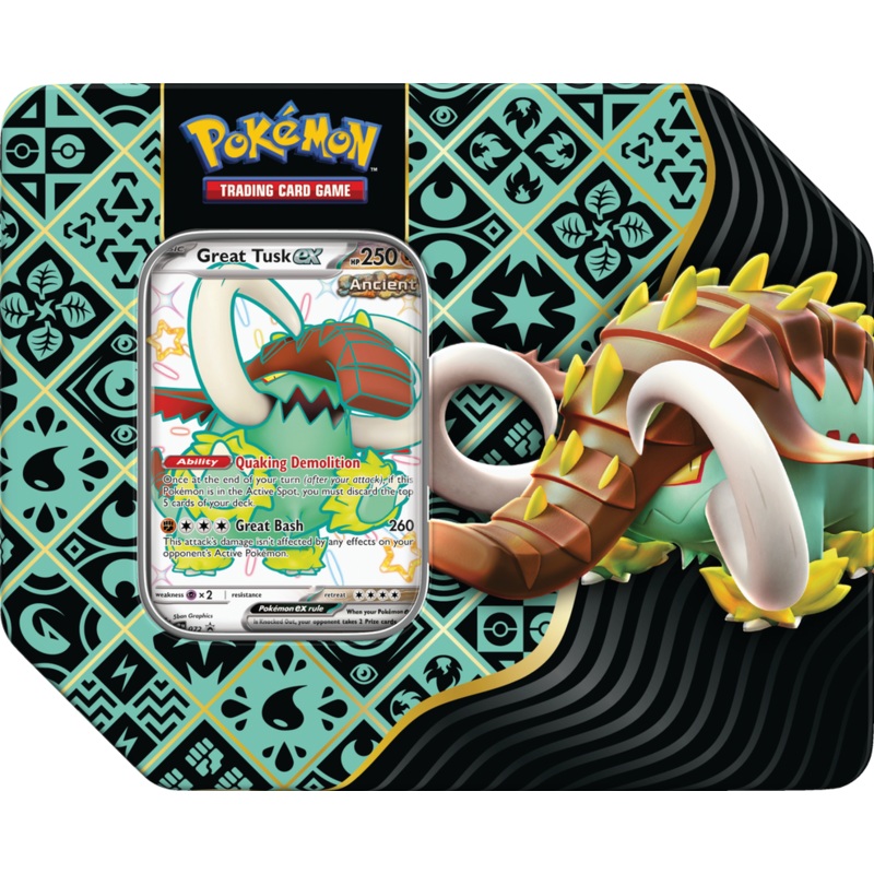 Pokmon TCG: Scarlet & Violet Paldean Fates Tin (Great Tusk) Sealed