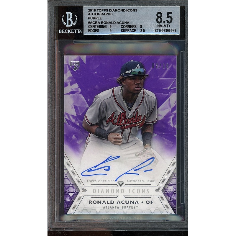 2018 Topps Diamond Icons Autographs Purple Ronald Acuna BGS 8.5