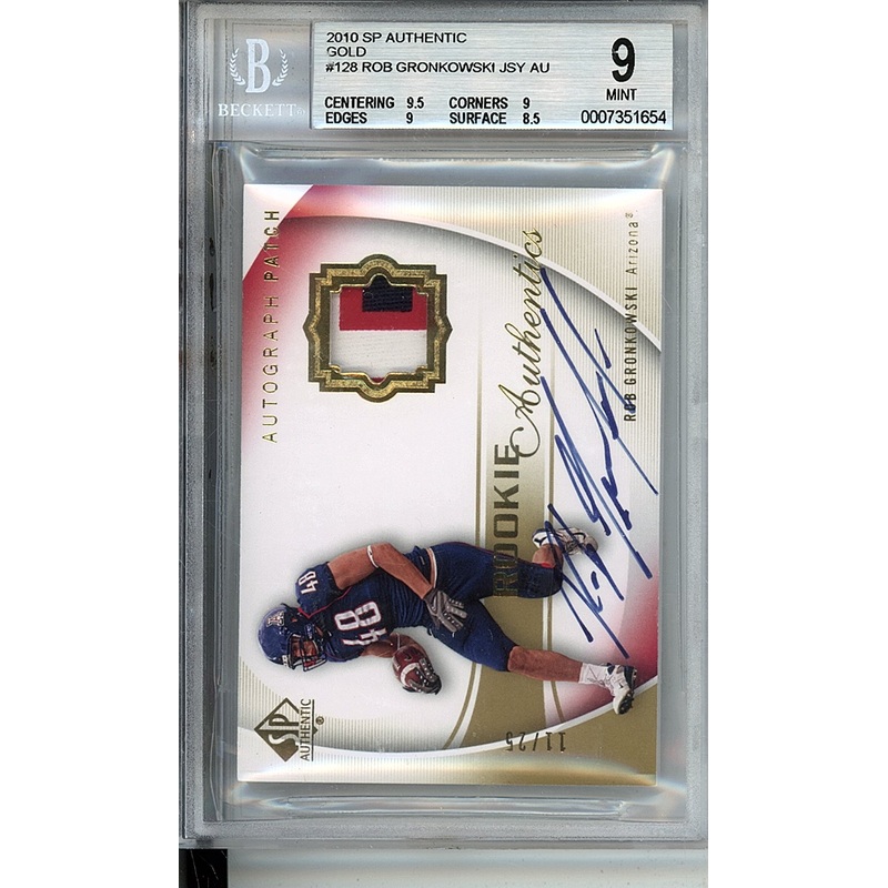 2010 SP Authentic Gold Rob Gronkowski JSY AU BGS 9