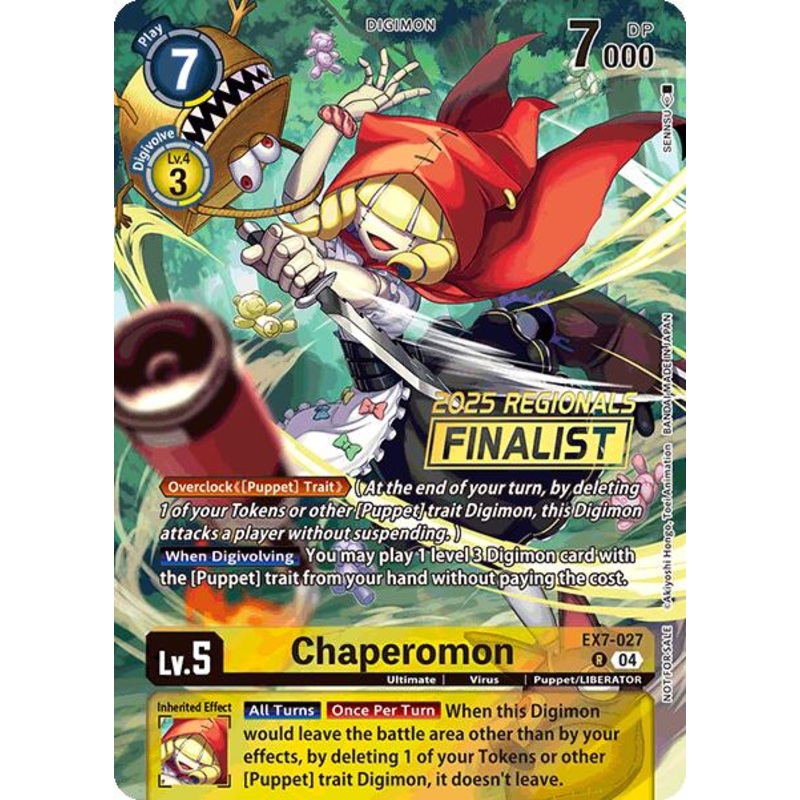 Chaperomon (2025 Regionals Finalist) [EX7-027 R] [Digimon LIBERATOR] Foil Near Mint