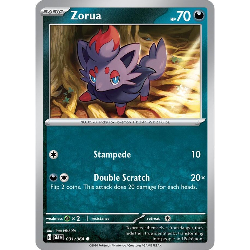 Zorua 031/063  Common Pokemon Card (SV Shrouded Fable)