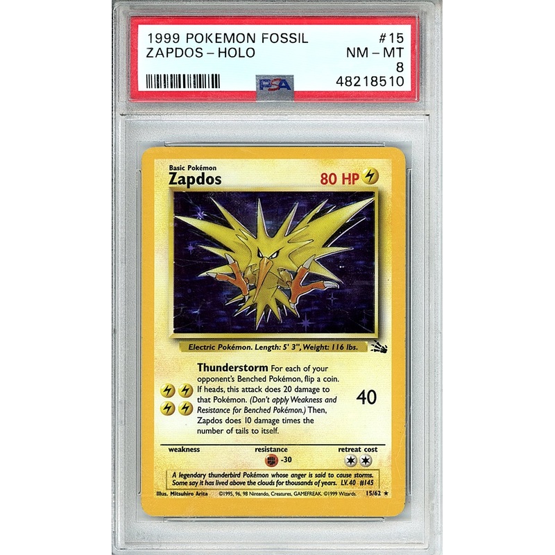 ZAPDOS-HOLO | 1999 POKEMON FOSSIL | PSA NM-MT 8