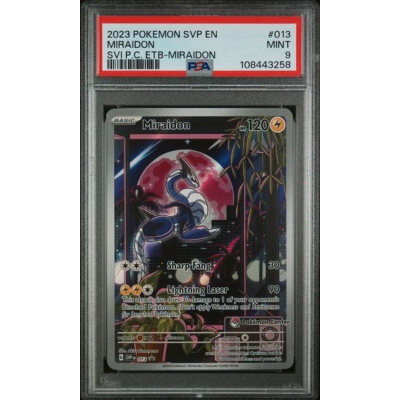 2023 POKEMON SVP EN-SV BLACK STAR PROMO MIRAIDON SVI P.C. ETB-MIRAIDON #13 PSA MINT 9