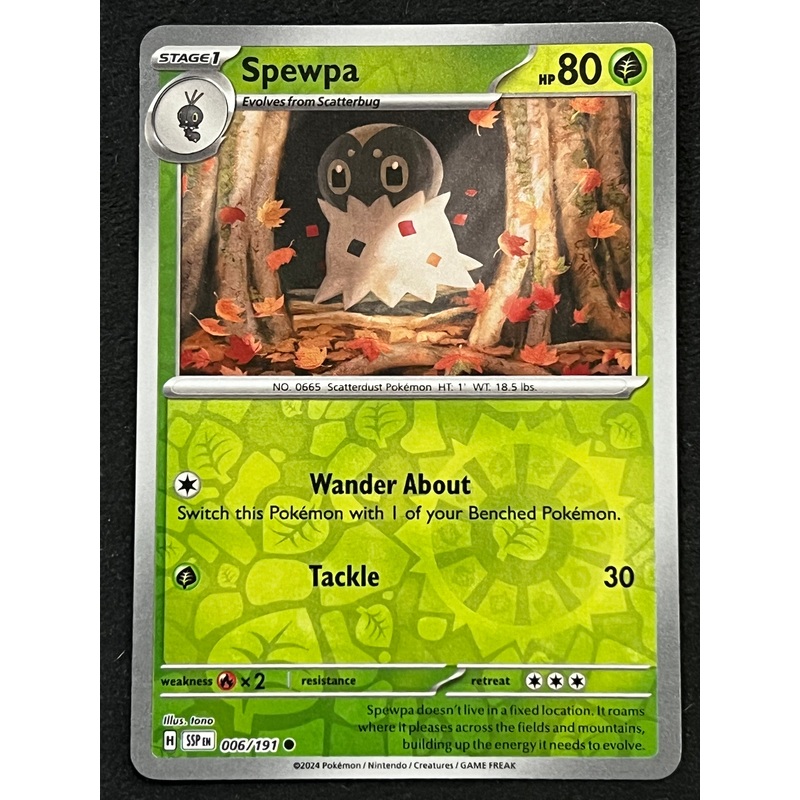 006/191 Spewpa – Pokmon Surging Sparks Common Reverse