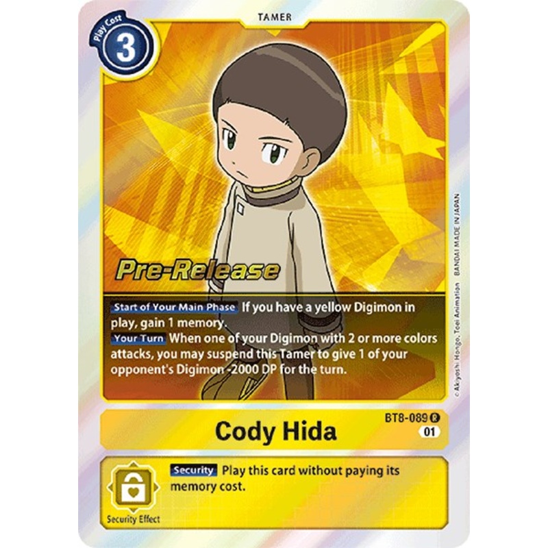 Cody Hida [BT8-089] [New Awakening Pre-Release Cards] Foil