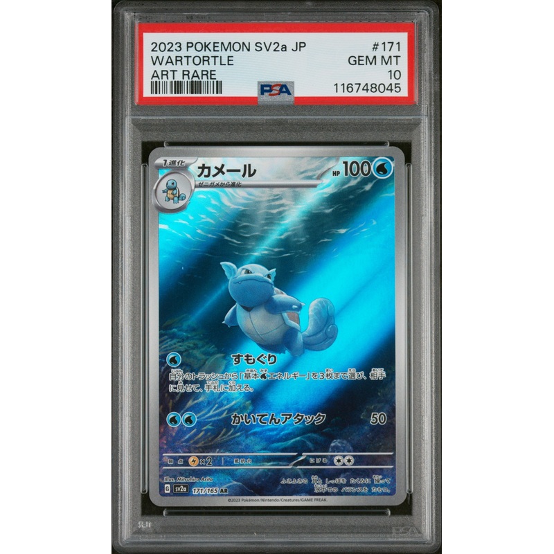 WARTORTLE | 2023 POKEMON JAPANESE SV2a-POKEMON 151 171 | ART RARE | PSA GEM MT 10