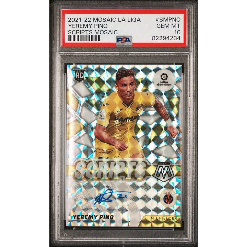 YEREMY PINO | 2021 PANINI MOSAIC LA LIGA SCRIPTS MOSAIC SMPNO | SCRIPTS MOSAIC | PSA GEM MT 10
