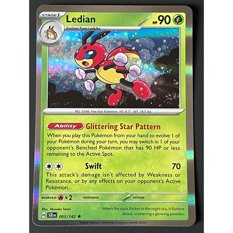 003/142 Ledian – Pokmon Stellar Crown Rare Holo