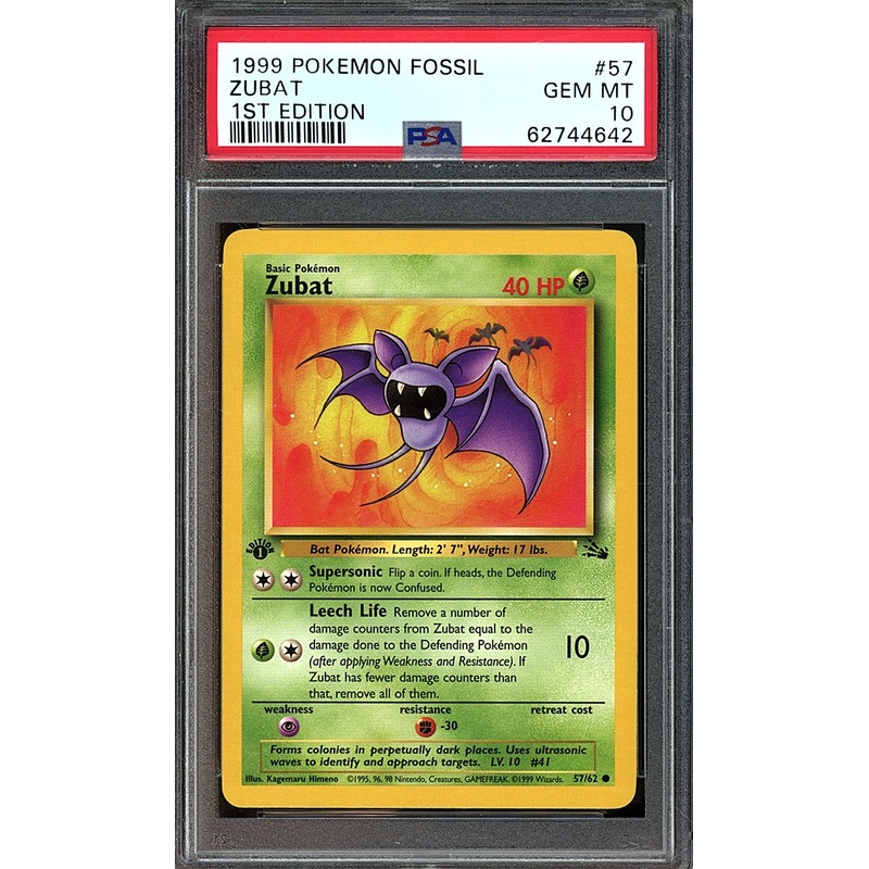 ZUBAT | 1999 POKEMON FOSSIL | PSA GEM MT 10