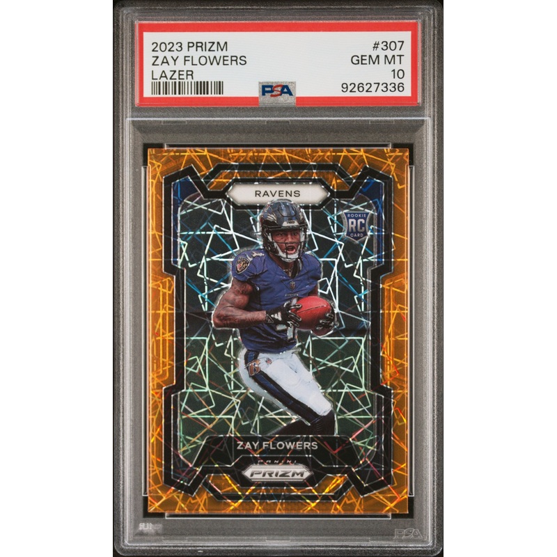 ZAY FLOWERS | 2023 PANINI PRIZM 307 | LAZER PRIZM | PSA GEM MT 10
