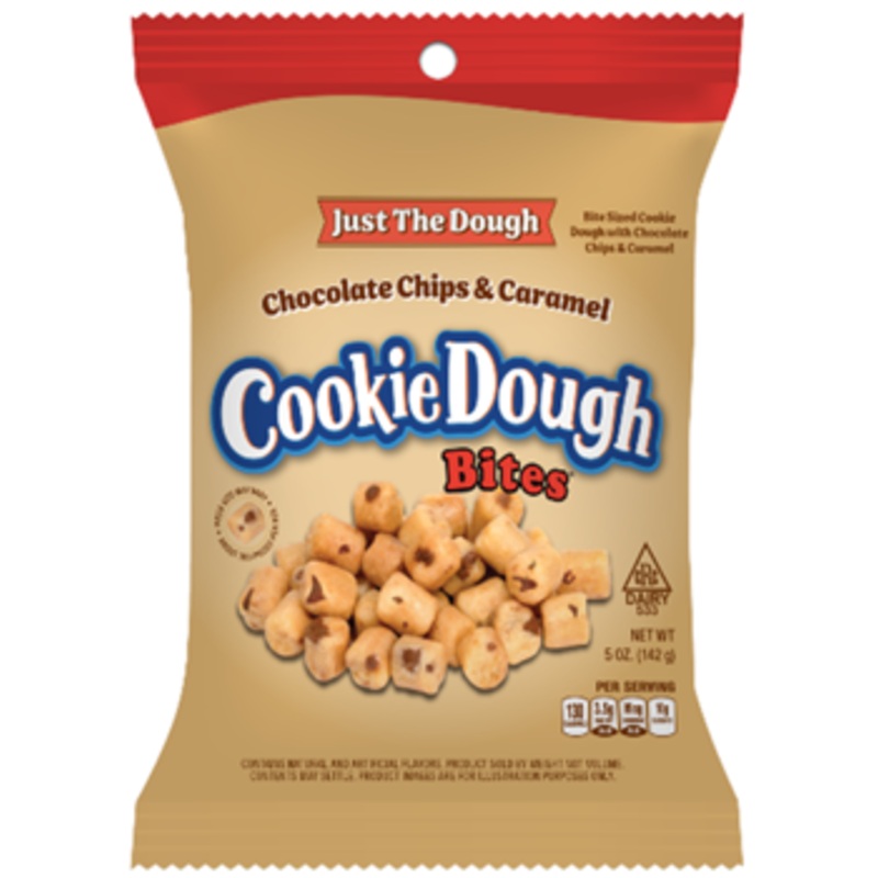 Just The Dough Cookie Dough Bites Chocolate Chip & Caramel 5oz Peg Bag (SNG12)